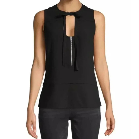 PROENZA SCHOULER Tie Front Zip‎ Front Sleeveless Top Blouse Size 4 MSRP $595 - Picture 1 of 12